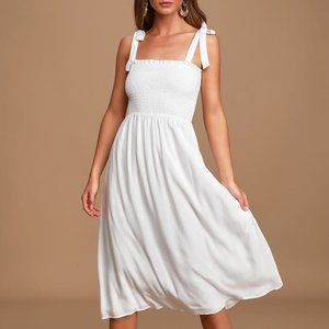 Lulu's White Midi Dress